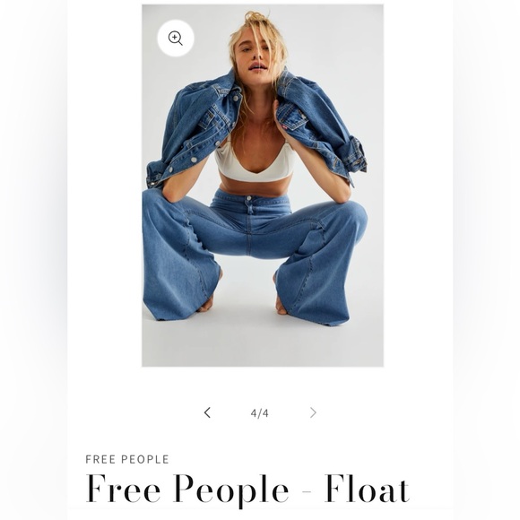 Free People Float on Flares …..Flared Blue Jeans.NWOT - Picture 6 of 13